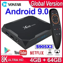 Смарт ТВ приставка X96 Max X3 Android 9,0 ТВ приставка X96Max 4K медиаплеер Amlogic S905X3 8K Android приставка 2,4G& 5G Wifi 4GB 64GB 1000M LAN