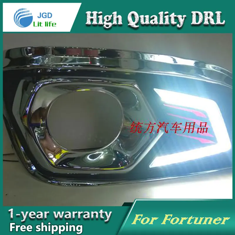 Free shipping !12V 6000k LED DRL Daytime running light case for Toyota Fortuner 2012 2013 fog lamp frame Fog Car styling | Автомобили и