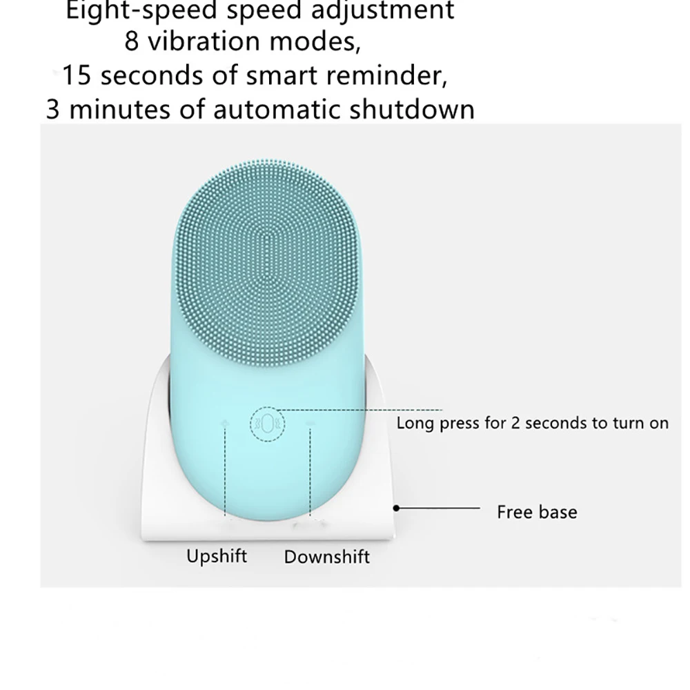

Electric Facial Cleansing Brush Ultrasonic Silicone Importer Face Cleaner Face Deep Cleaning Vibration Skin Care Beauty Tool
