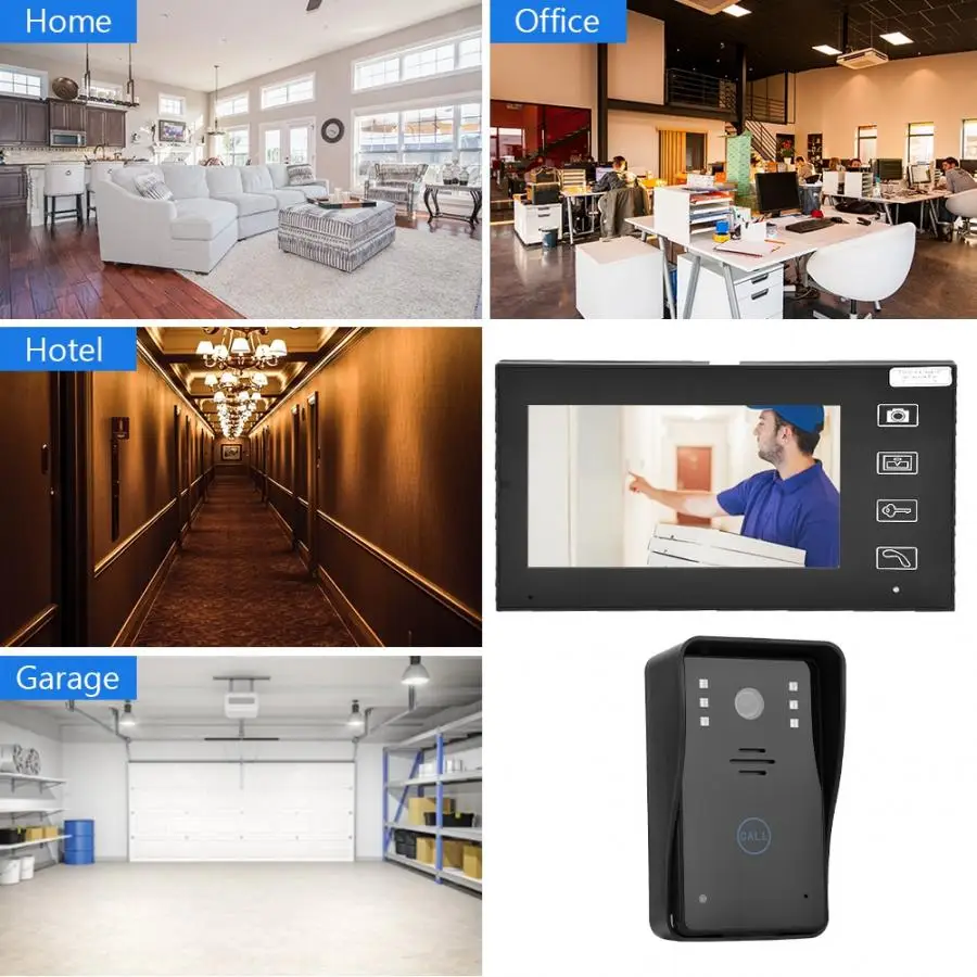 7 дюймов TFT 2 4G беспроводной Визуальный дверной звонок видеодомофон для домашней