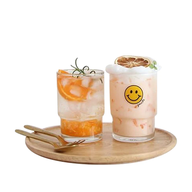 Креативная Милая Корейская стеклянная чашка с улыбающейся - Цена: 575.63