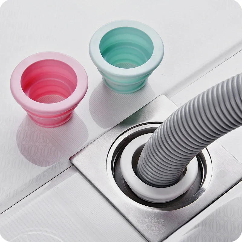 

Silicone Drain Pipe Deodorant Wash Machine Pipe Connector Tools Sealing Plug Trap Anti-Odor Telescopic Sewer Pipe Accessories