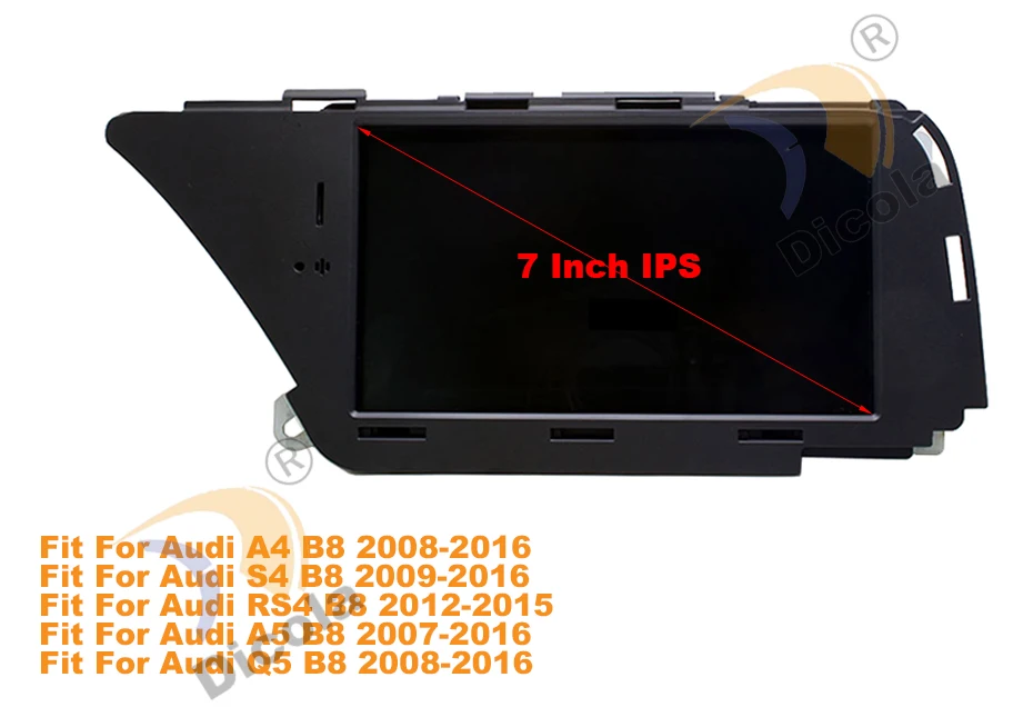 7" PX6 4+32G Hera Core Android 9 Car Multimedia Player For AUDI A4(2008- B8) Q5(2010-) Bluetooth gps navigation Wifi 4G
