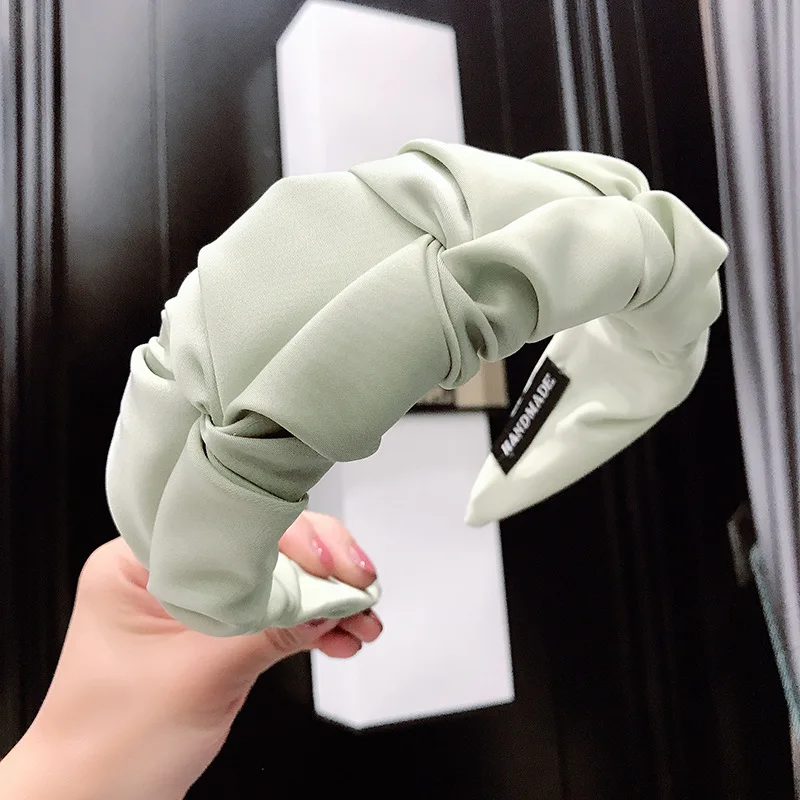

Solid Irregular Wrinkled Headband Printed Pleated Wide-brim Knotted Women Head Hoop Fashion Soft Non-slip Hair Accessories
