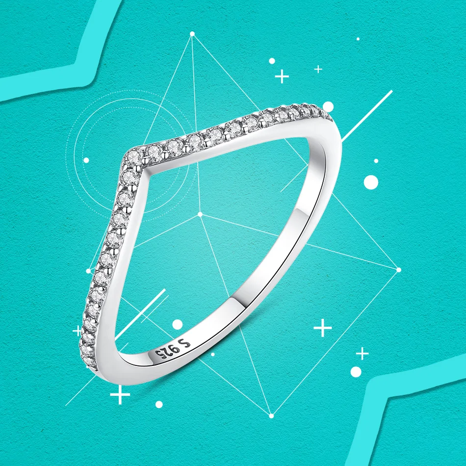 Женское кольцо с капелькой воды ELESHE обручальное из стерлингового серебра 925