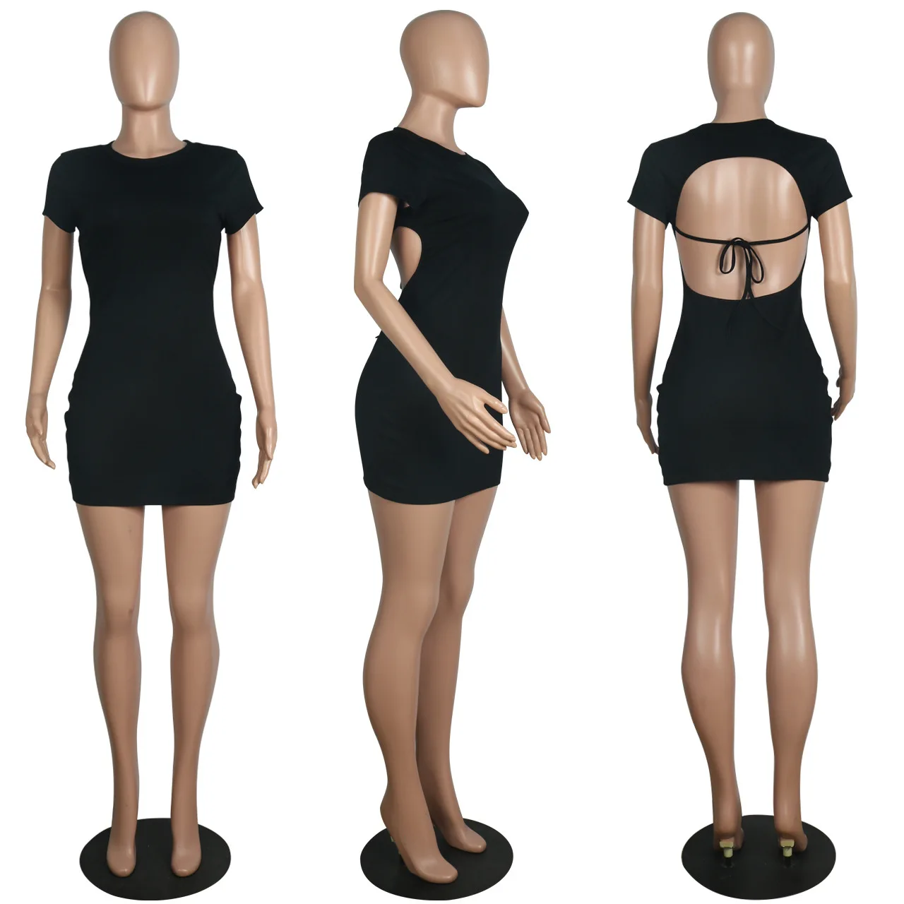 

European and American Women's Clothing Sexy Backless Lace Up Sheath Dress for Women Dress Bodycon Dress Bandage Dresses