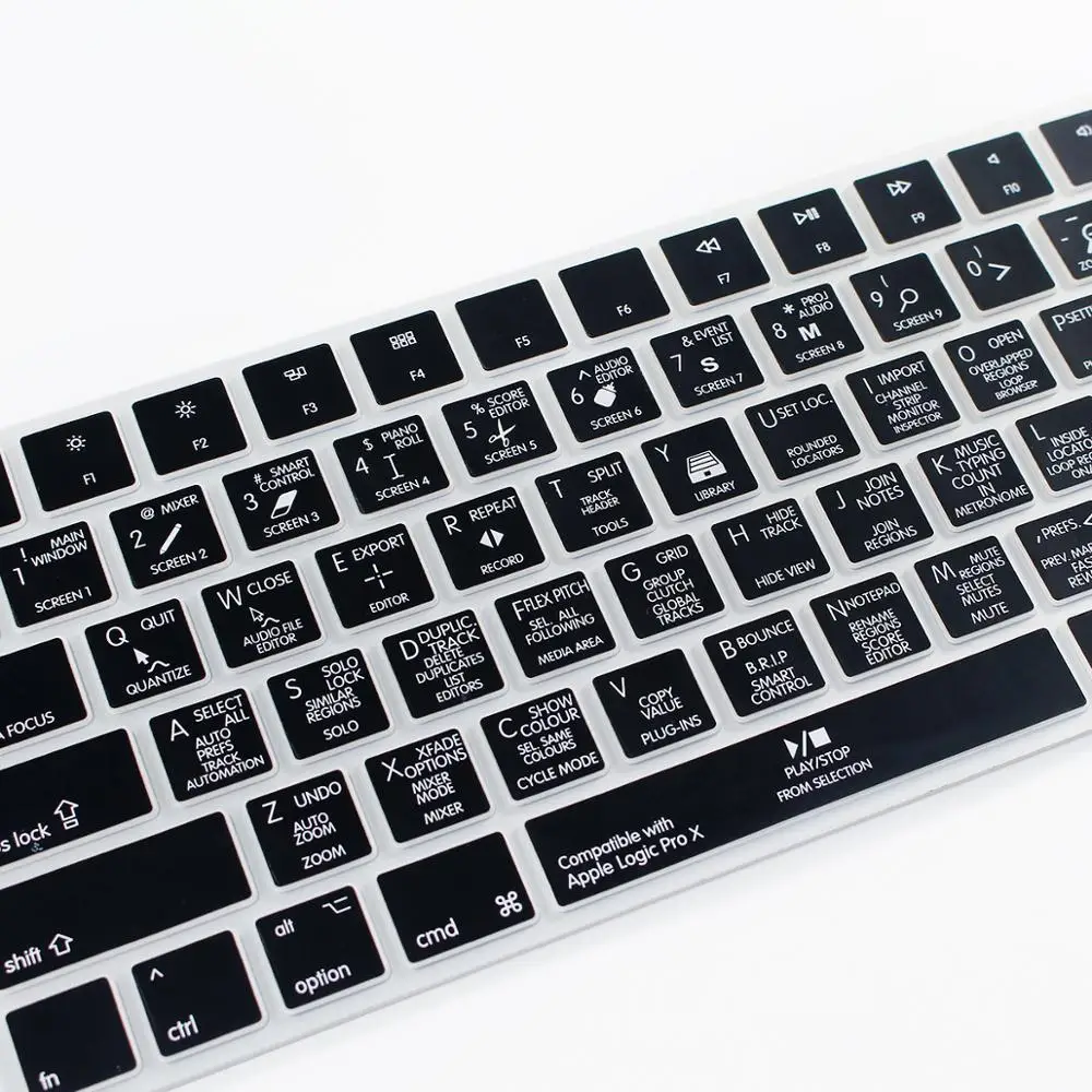 Logic pro X Hotkeys функциональные Чехлы для клавиатуры ярлыки силиконовая клавиатура Защита кожи для Apple Magic MLA22B/A Версия США