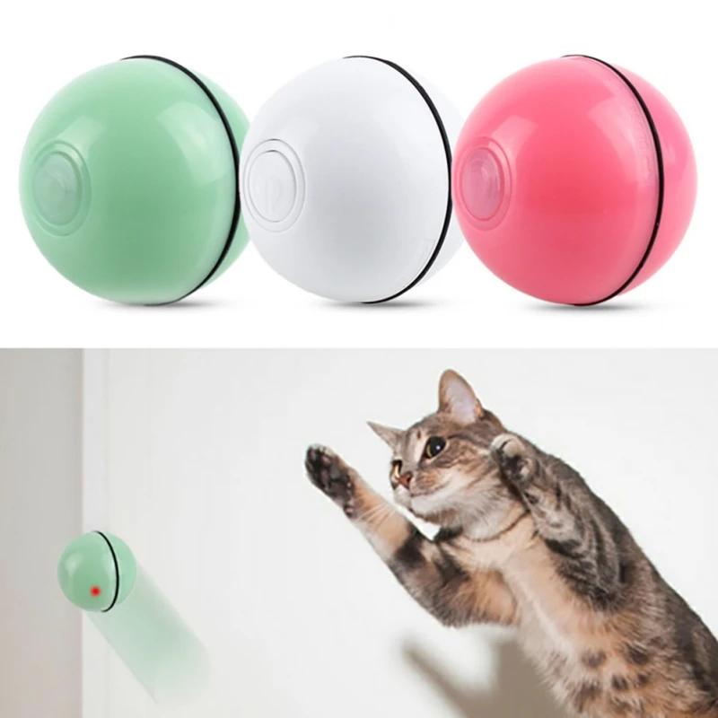 

Interactive Motion Cat Toy Glowing Cat Ball LED Rotating Ball Pet Toy USB Rechargeable Pet Cat Supplies Free Cat Stick