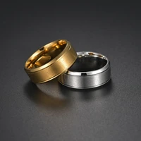 8mm classic fashion retro punk metal stainless steel men wedding ring casual sports jewelry anniversary gift canbe customization