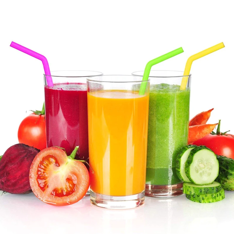 Многоразовые силиконовые соломинки 2 шт. красочная соломинка бобы эко-изогнутые