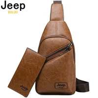jeep buluo brand fashion casual men bags crossbody bag men sling bags and wallet leather chest bag for college students