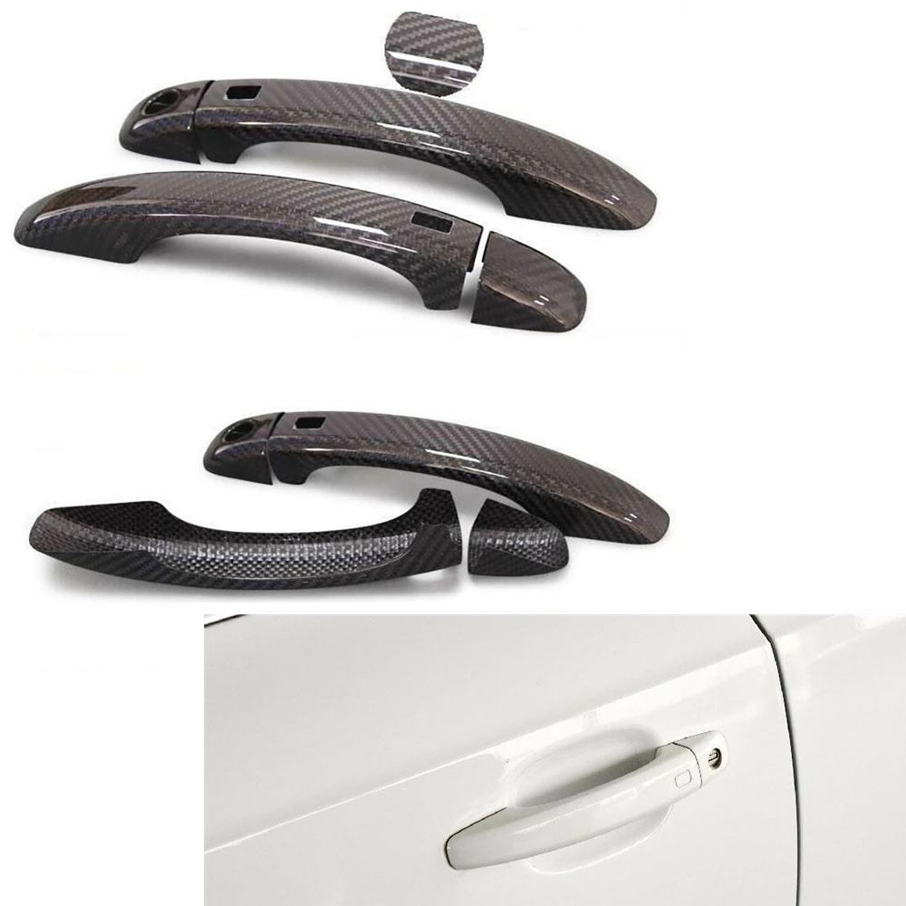 

Carbon Fiber Car Door Handle Cover Trim For A1 2012-2016 With Smart Key Hole