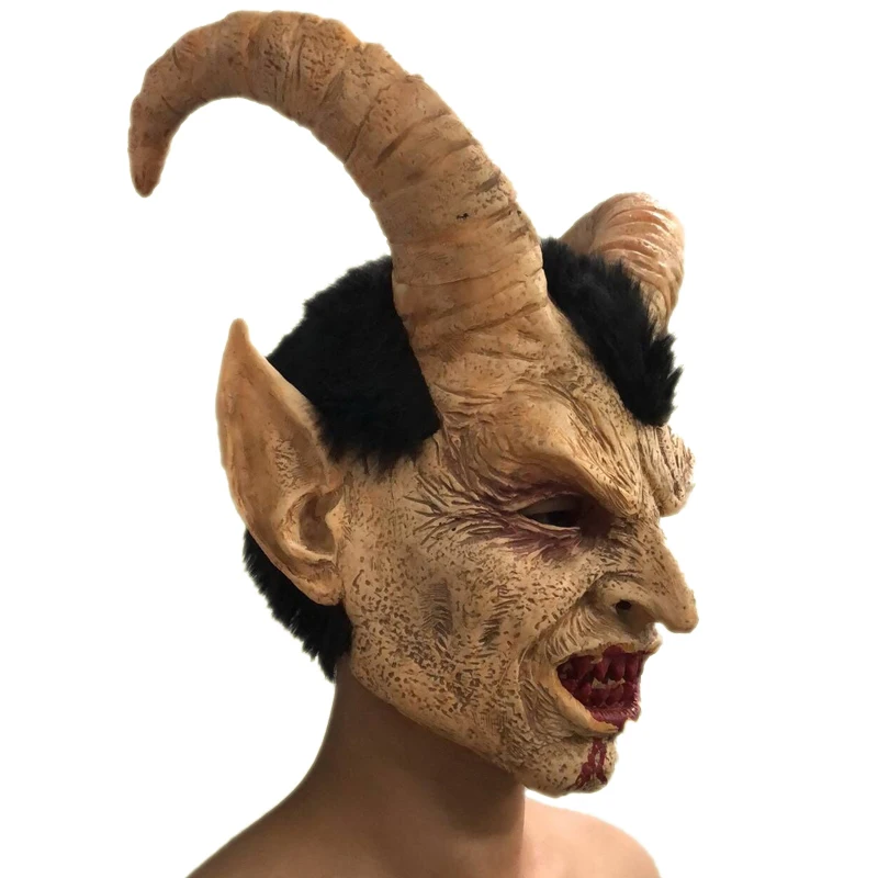 Новинка латексная маска с Люцифером гудком маски на Хэллоуин костюм страшный