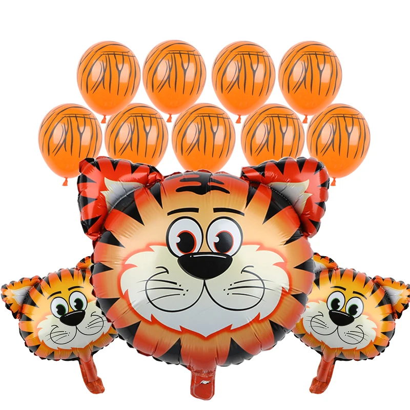 12 шт. корова Тигр Зебра голова льва с днем рождения воздушные шары забавные