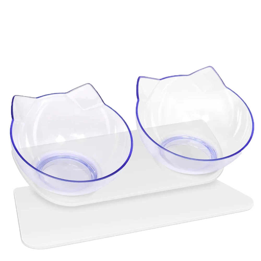 

UPSKY противоскользящие двойного назначения миски для кошек миски для еды и воды с поднятой подставкой 15 ° Наклонные приподнятые миски для ко...