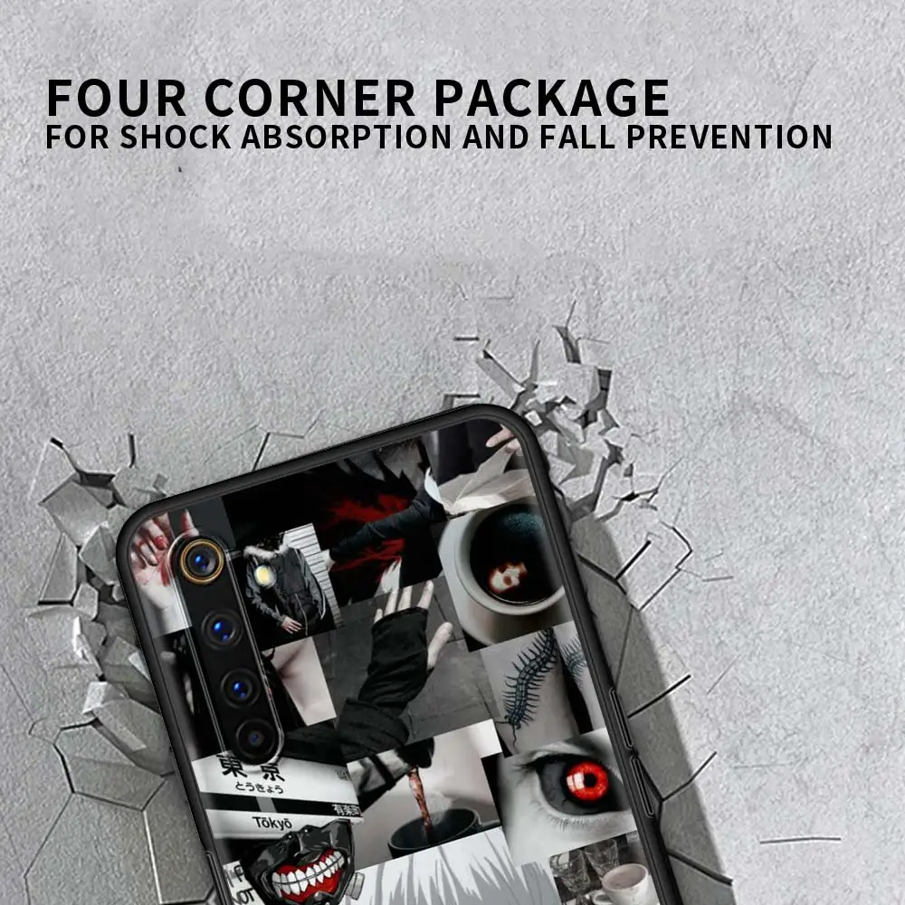 

Tokyo Ghoul Kaneki Ken Black Capa For Oppo A53 A52 A9 2020 A94 A74 A55 A93 5G Finf X2 Lite Reno4 Pro Soft Silicone Luxury Case