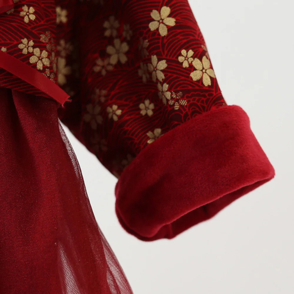 Платье-пачка детское зимнее красное с начесом | Детская одежда и обувь