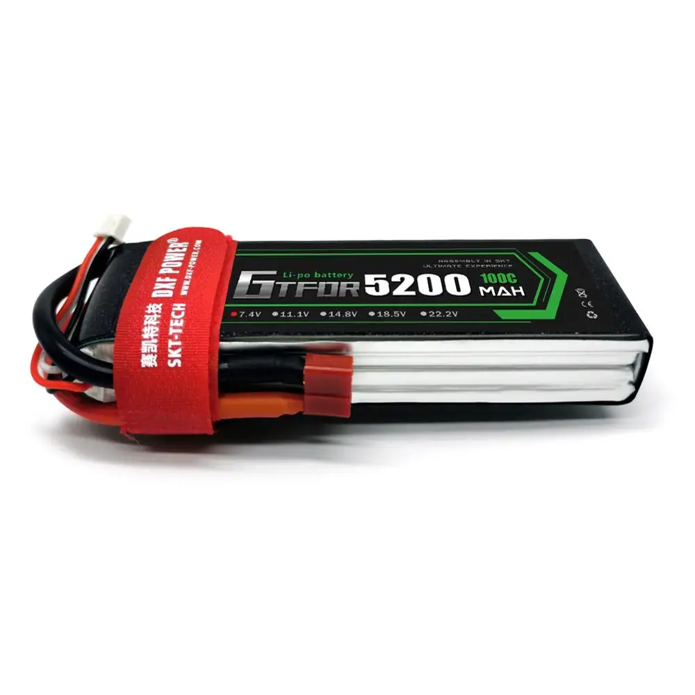GTFDR-bater&iacute;a Lipo de 7,4 V, 5200MAH, 100C-100C, AKKU 2S, bater&iacute;a LiPo, Deans para cami&oacute;n, fpv, Dron, helic&oacute;ptero, coche, barco, todoterreno, 1/8-2