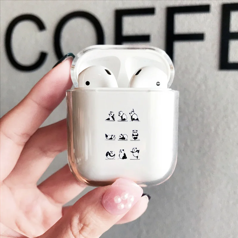 Прозрачный чехол для наушников Apple airpods милый йоги с животными Airpods аксессуары