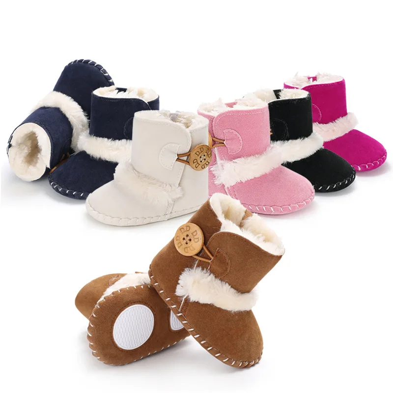 Детские ботинки зимние теплые Нескользящие мягкие для маленьких девочек обувь