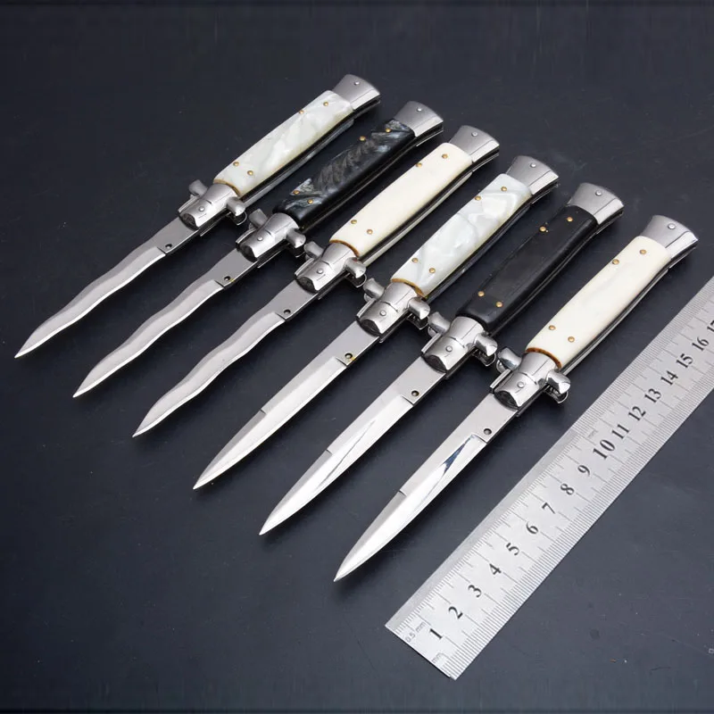 Folding knife fast opening with the Italian portable 9 inch quick open folding 440C Tactical Survival Outdoor hunting Tool | Инструменты