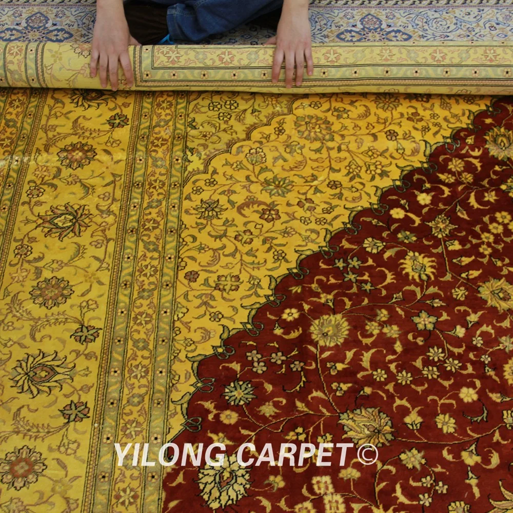 Kopen Yilong 9'x12 'Antieke Klassieke Perzisch Tapijt Grote Rode Medaillon Vantage Traditionele Tapijt Ontwerpen (0901)