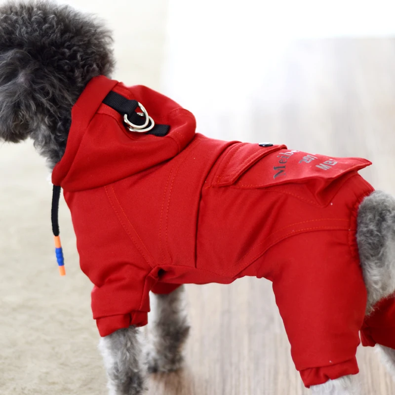 Утепленный теплый комбинезон для собак зимняя одежда домашних животных костюм