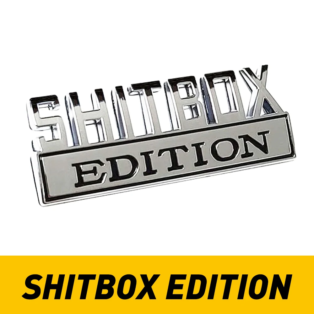 Искусственные хромированные значки SHITBOX для Chevrolet Ford автомобильный Грузовик 3D