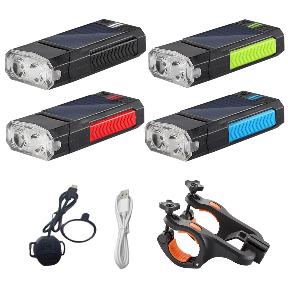 

T6 LED Mountain Bike Front Lights Electronic Horn Bell 4000mah 800LM USB Solar Powered Rechargeable Bicycle Lamp