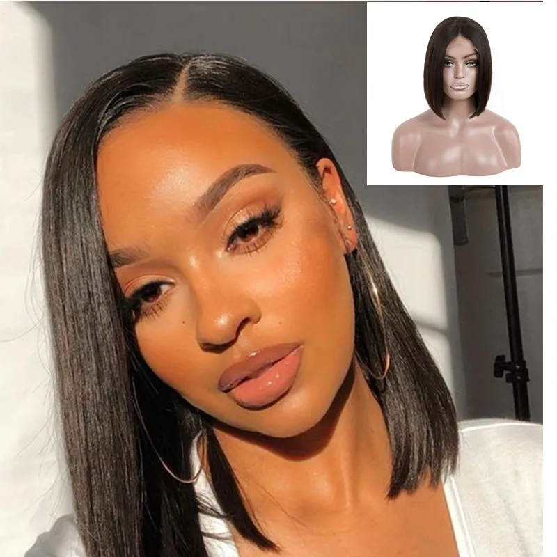 Бразильский парик с кучеряшками Кудрявые Парики из натуральных волос короткий