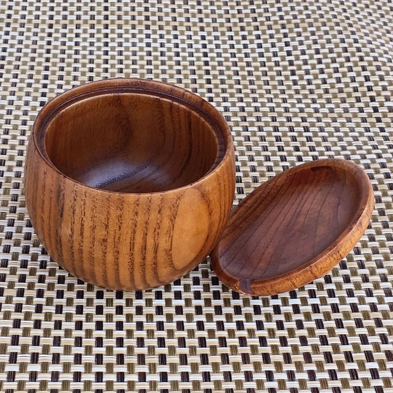 

Natural Wooden Salt Cellar Box Spice Sugar Bowl Pepper Box Salt Seasoning Container Storage Box With Lid And Spoon