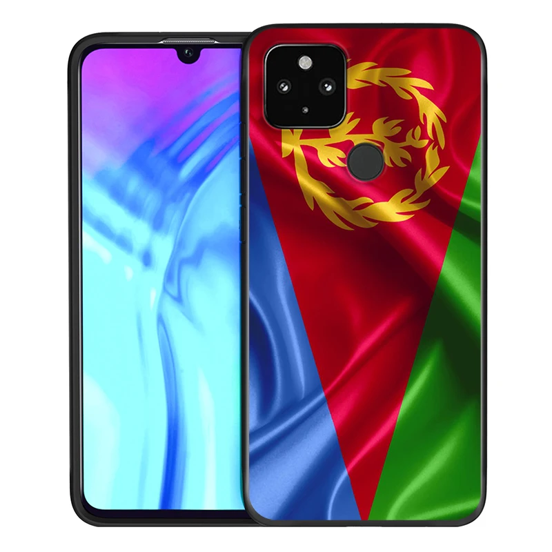 

Eritrea National Flag Shockproof Cover for Google Pixel 5 4 4a XL 5G Black TPU Soft Phone Case