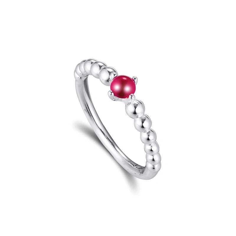 Блестящие красные кольца из бисера 100% аутентичная Женская-серебряные украшения
