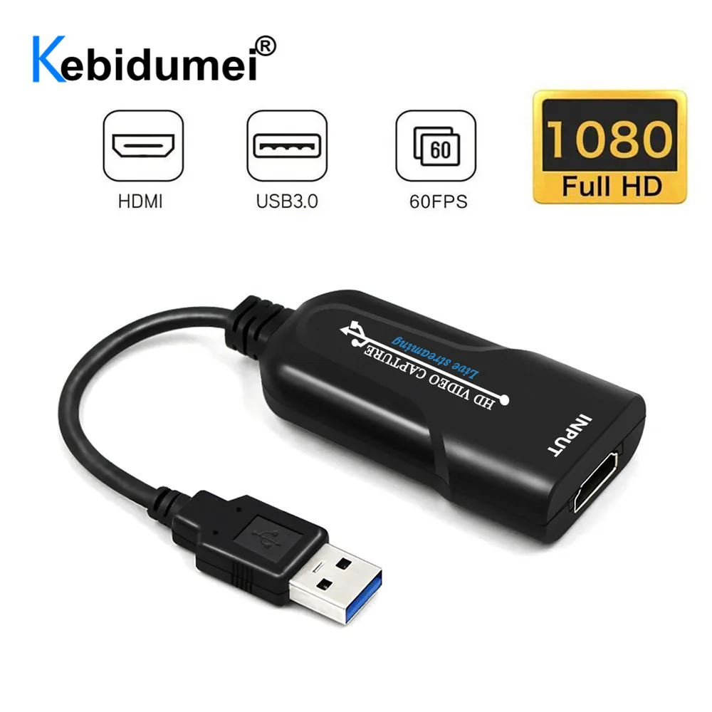 Портативная карта захвата игр USB 3 0 2 1080P совместимая с HDMI надежный адаптер для