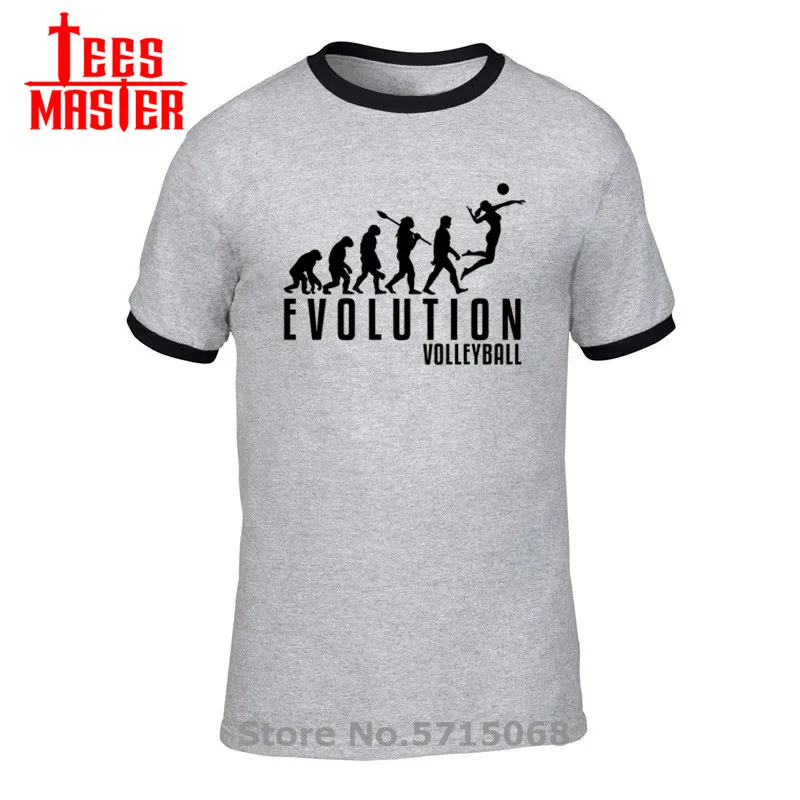 2020 летние мужские забавные Стиль эволюции волейбольные мячи футболка 100%