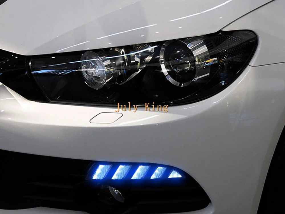 July King светодиодный чехол для дневных ходовых огней для VW scirocco 2008-14, Белый DRL+ Ice Blue Night DRL+ желтый стример поворотников