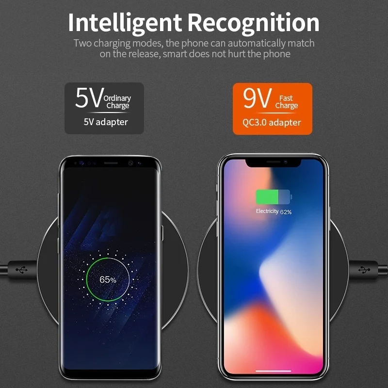 Быстрое и удобное Беспроводное зарядное устройство для iPhone X 8 Plus Samsung Galaxy Note S9 S8 plus