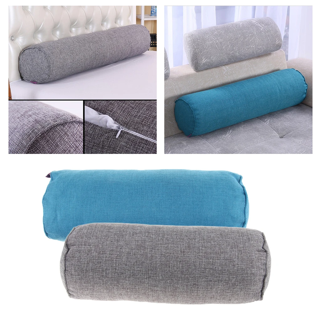 

2Pcs Cervical Pillow Roll for Office Chair Car Driving Lumbar Support Blue +Gray