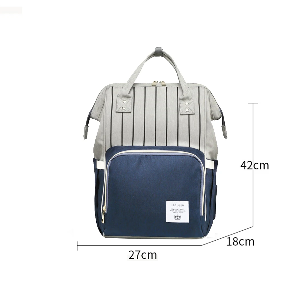 

Mommy Baby Diaper Bag Striped Multifunctional Large Capacity Nappy Maternity Bags Women Folding Travel Backpack for Baby Care