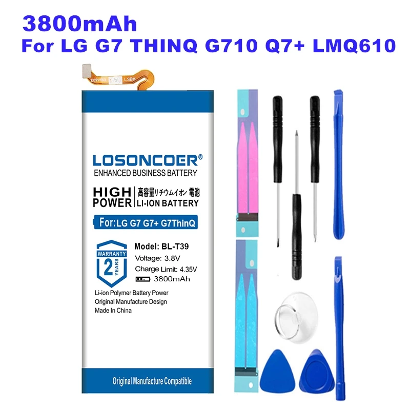 LOSONCOER аккумулятор BLT39 BL-T39 емкостью 3800 мАч для LG G7 G7+ G7ThinQ LM G710 ThinQ G710 Q7+ LMQ610