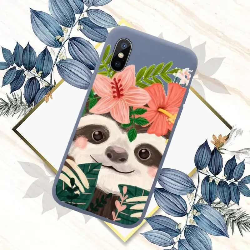 

Sloth Cute Animal high quality Phone Case Candy Color for iPhone 6 7 8 11 12 s mini pro X XS XR MAX Plus