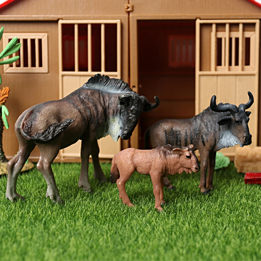 Реалистичная ручная роспись Дикая природа Wildebeest Moose игрушка фигурка модель