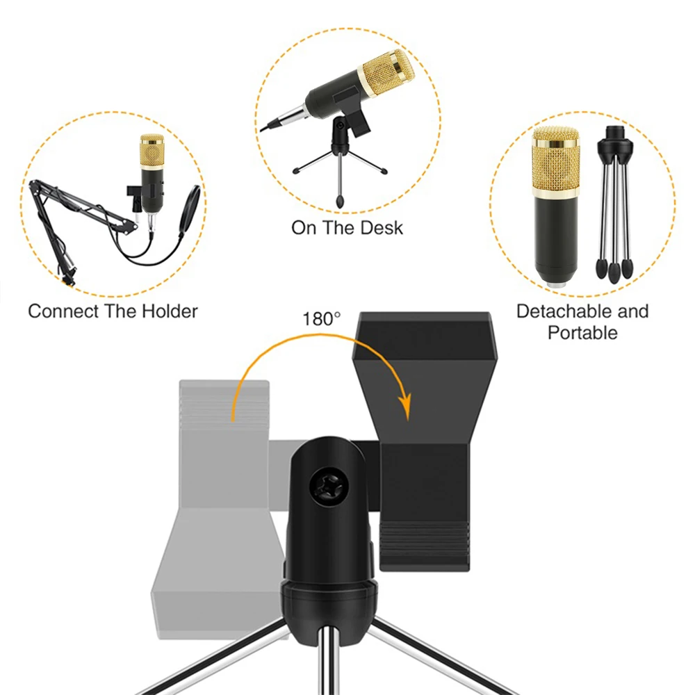 

USB Streaming Condenser Microphone Stereo Sound Recording PC Mic For Phone Radio Singing Live Recording KTV Karaoke Kit