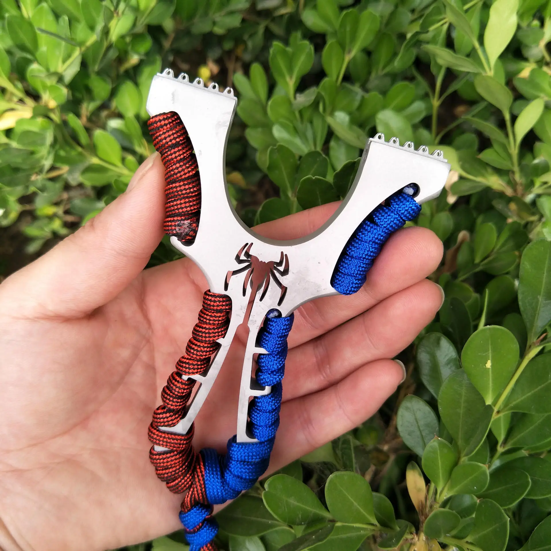 Рогатка-паук из нержавеющей стали с 3 резиновыми лентами для охоты и стрельбы |