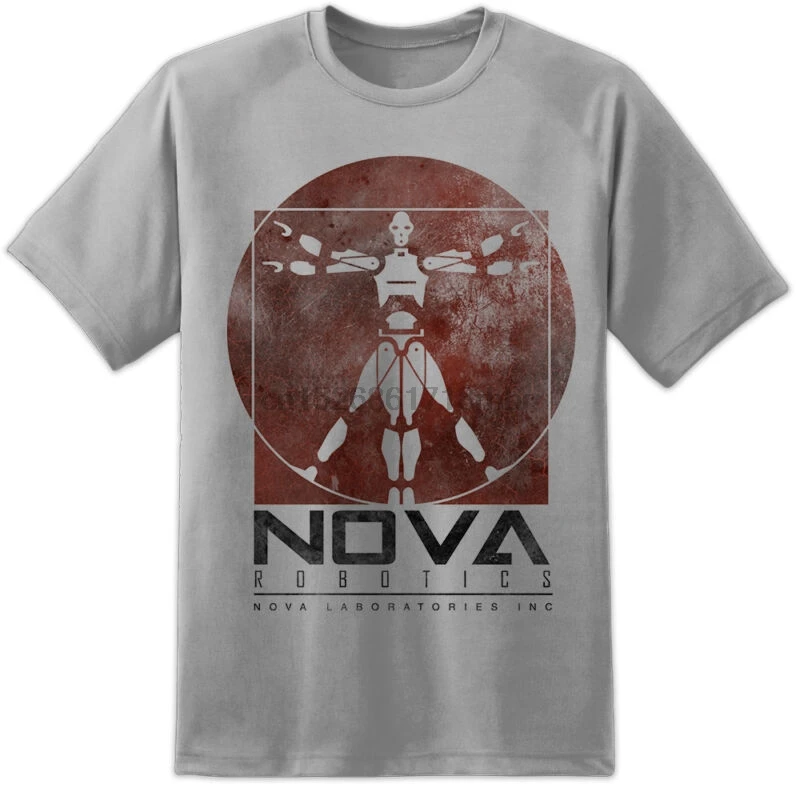 Мужские Nova робототехники короткого замыкания футболка лаборатории ретро фильм