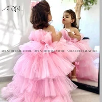 adln princess tired skirt flower girl dresses high low tulle baby wedding kid birthday party dress first communion gown custom