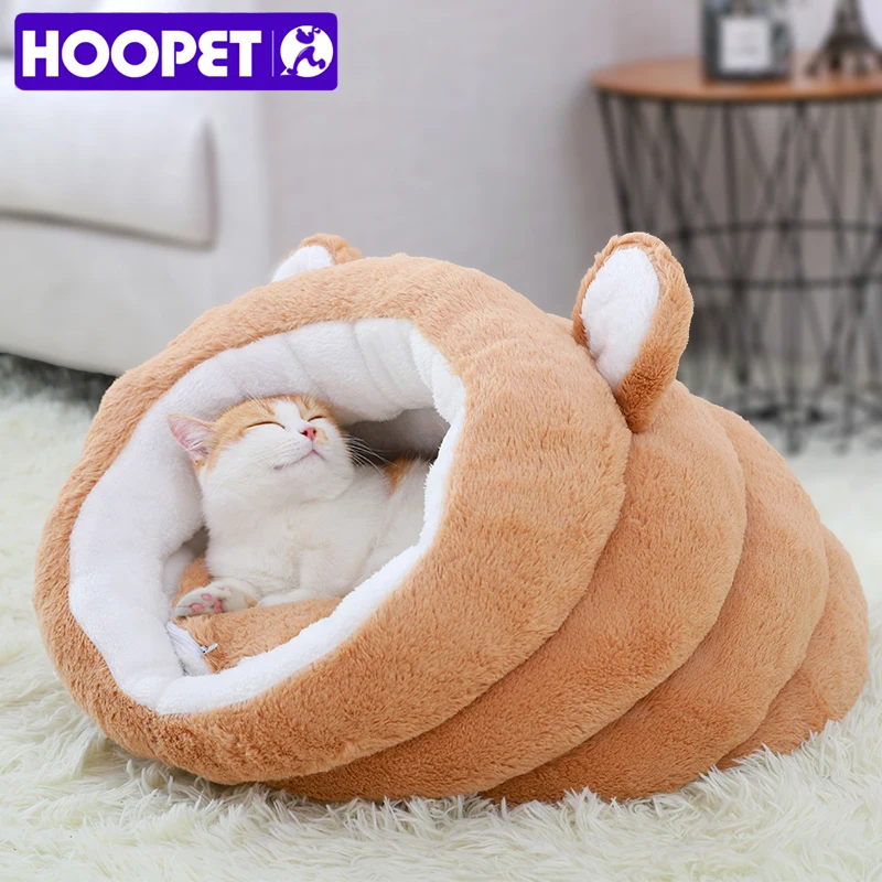 HOOPET кошка кровать домик для домашних животных Товары для домашних животных мягкая кошка собака кровать для маленьких собак зимние теплые спальные кровати щенок котенок гнездо
