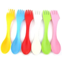 magixun heat resistant plastic fork portable cutlery triple in one outdoor travel picnic spoon fork knife travel gadget