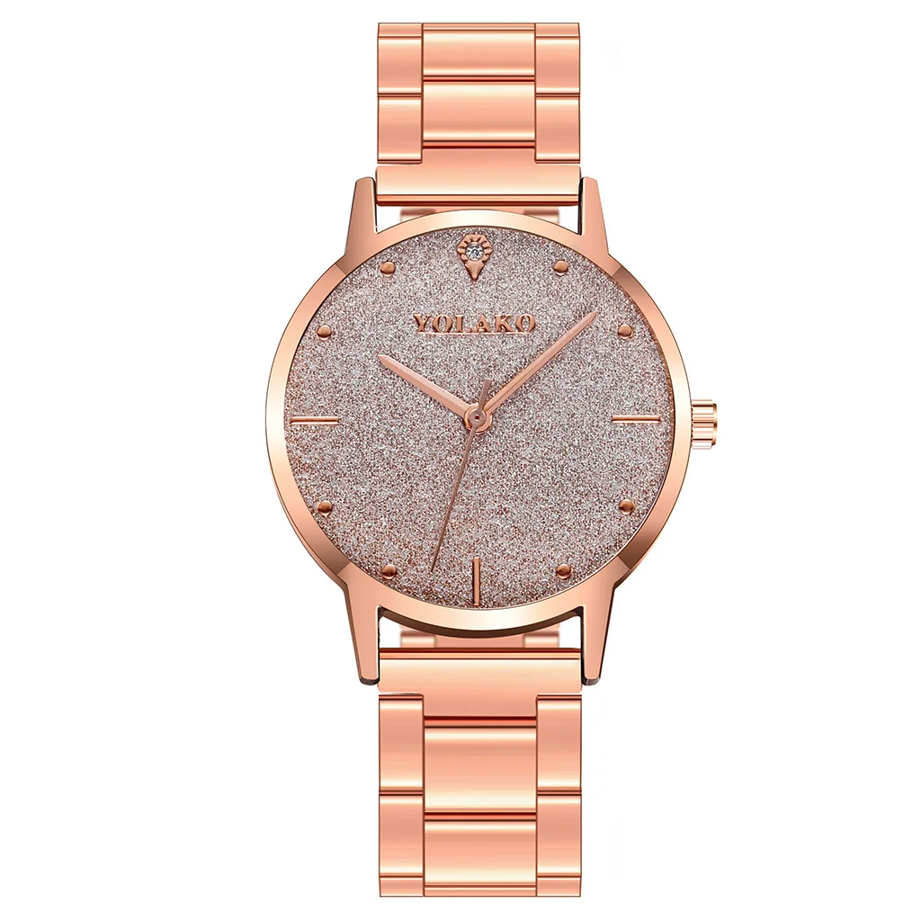 

2021 new fashion watch fashion steel belt folding buckle watch creative frosted three-needle dial quartz watch woman's Watches