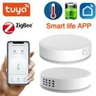 Датчик температуры и влажности Tuya ZigBee, встроенный аккумулятор, приложение Smart Life, автоматизация умного дома, ЖК-дисплей